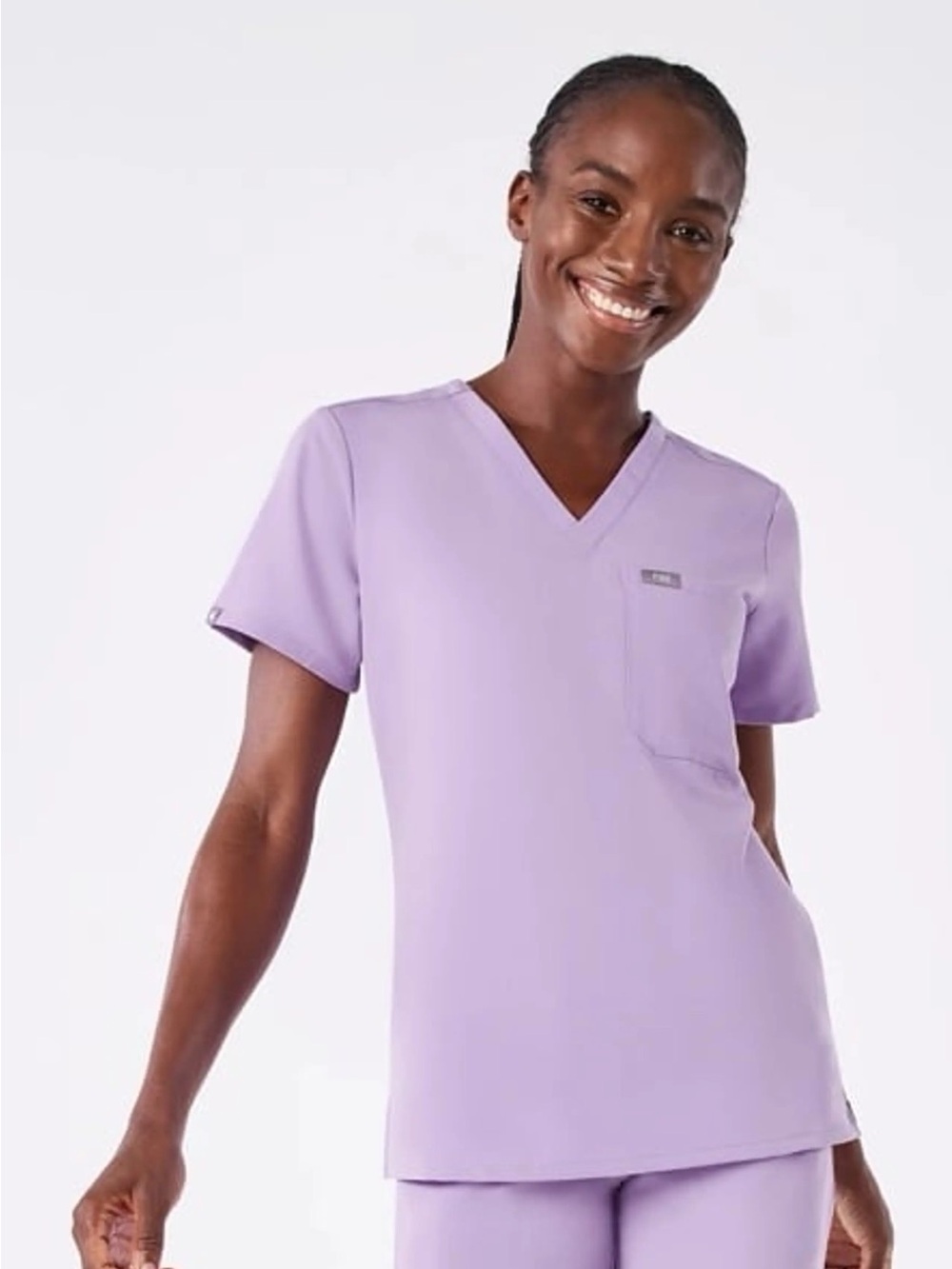 Figs Lavender Dew Scrub Top - Picture 3 of 4
